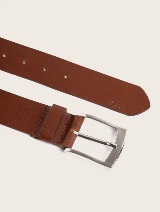 Curea clasică din piele cu cataramă de metal - Maro_7549805