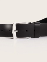 Curea clasică din piele cu cataramă de metal - Negru_3820424