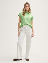 Bluza od mešavine lana - Zelena_7103372