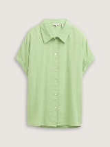 Bluza od mešavine lana - Zelena_7103372