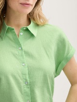 Bluza od mešavine lana - Zelena_7103372