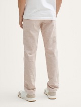 Pantaloni chino din bumbac şi in - Bej_1925546