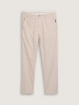Pantaloni chino din bumbac şi in - Bej_1925546