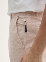 Pantaloni chino din bumbac şi in - Bej_1925546