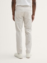 Pantaloni chino din bumbac şi in - Bej_480300