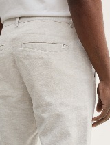 Pantaloni chino din bumbac şi in - Bej_480300