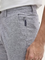 Pantaloni chino din bumbac şi in - Gri_6217451
