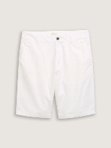 Kratke pantalone od mešavine pamuka i lana - Bela_5130869