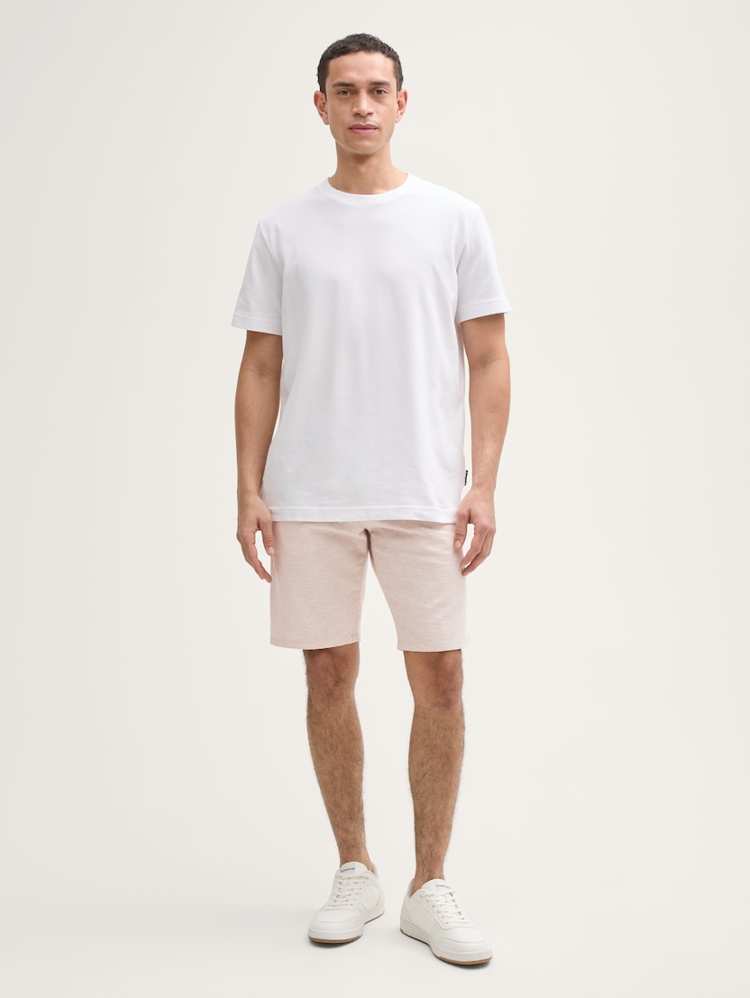Kratke pantalone od mešavine pamuka i lana - Bež_4465964