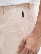 Kratke pantalone od mešavine pamuka i lana - Bež_4465964