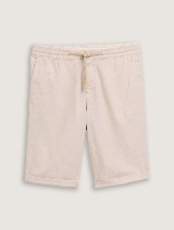 Pantaloni scurţi din bumbac şi in - Bej_6846007