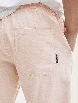 Pantaloni scurţi din bumbac şi in - Bej_6846007