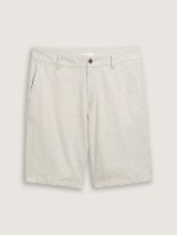 Kratke pantalone od mešavine pamuka i lana - Bež_897079