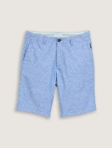 Pantaloni scurţi din bumbac şi in - Albastru_8934692