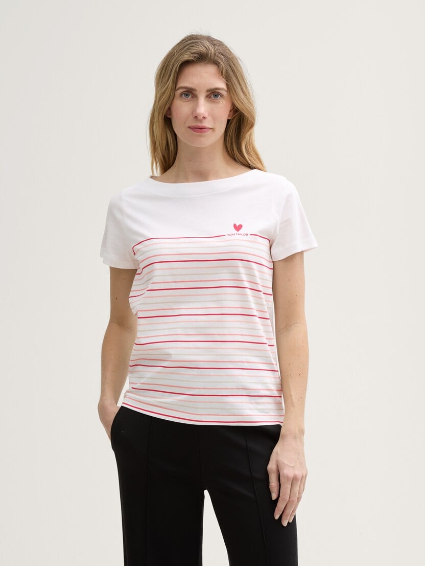 Tricou în dungi - Bej