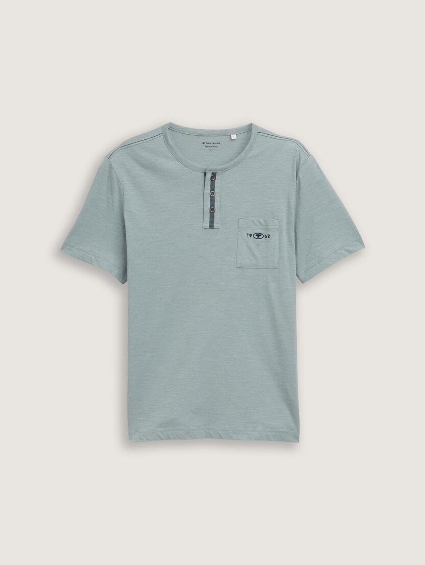 Črtasta majica s Henley izrezom - Vzorec/večbarvna_3272452