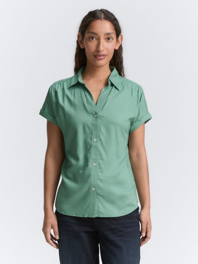 Bluză din material compact - Verde-1046191-13010-16