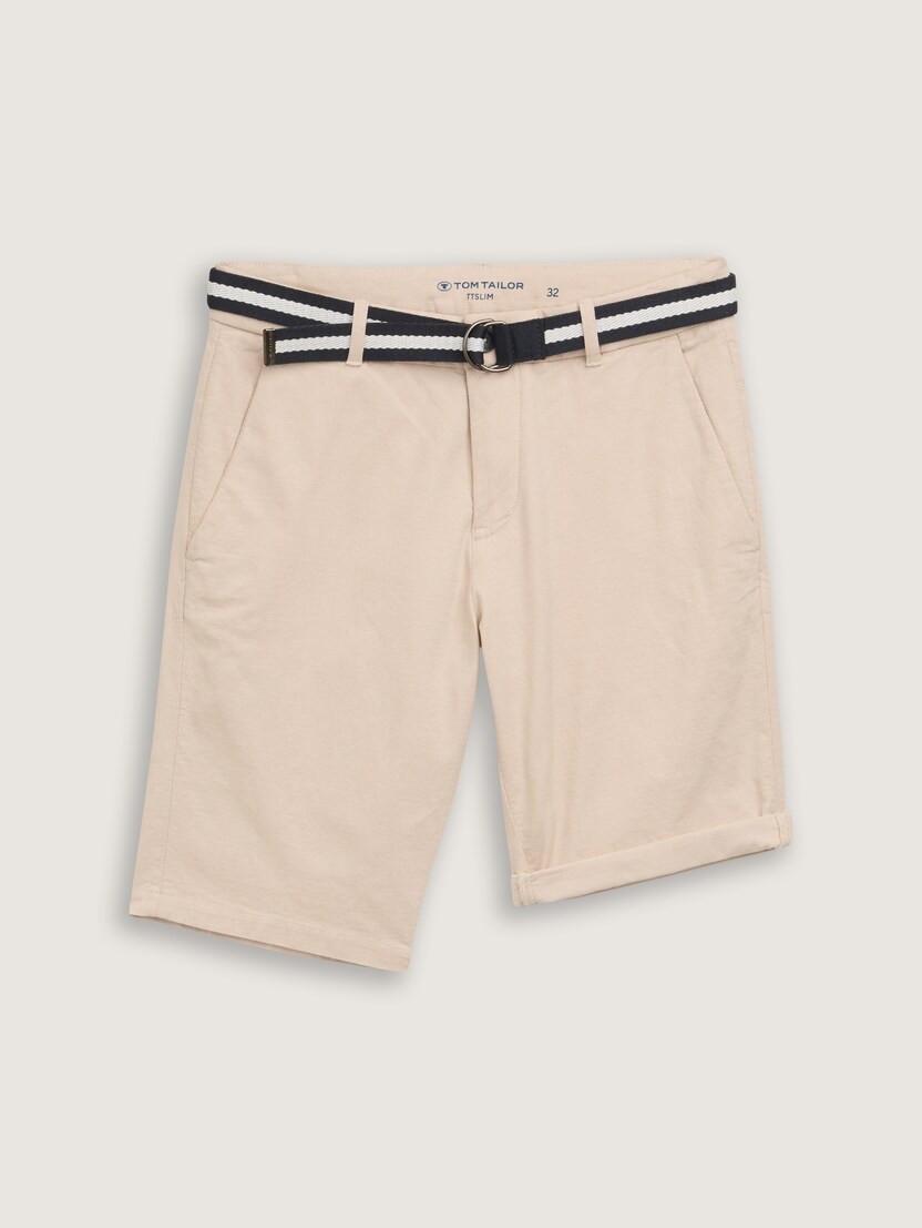 Kratke Chino hlače s remenom - Bež_5125070