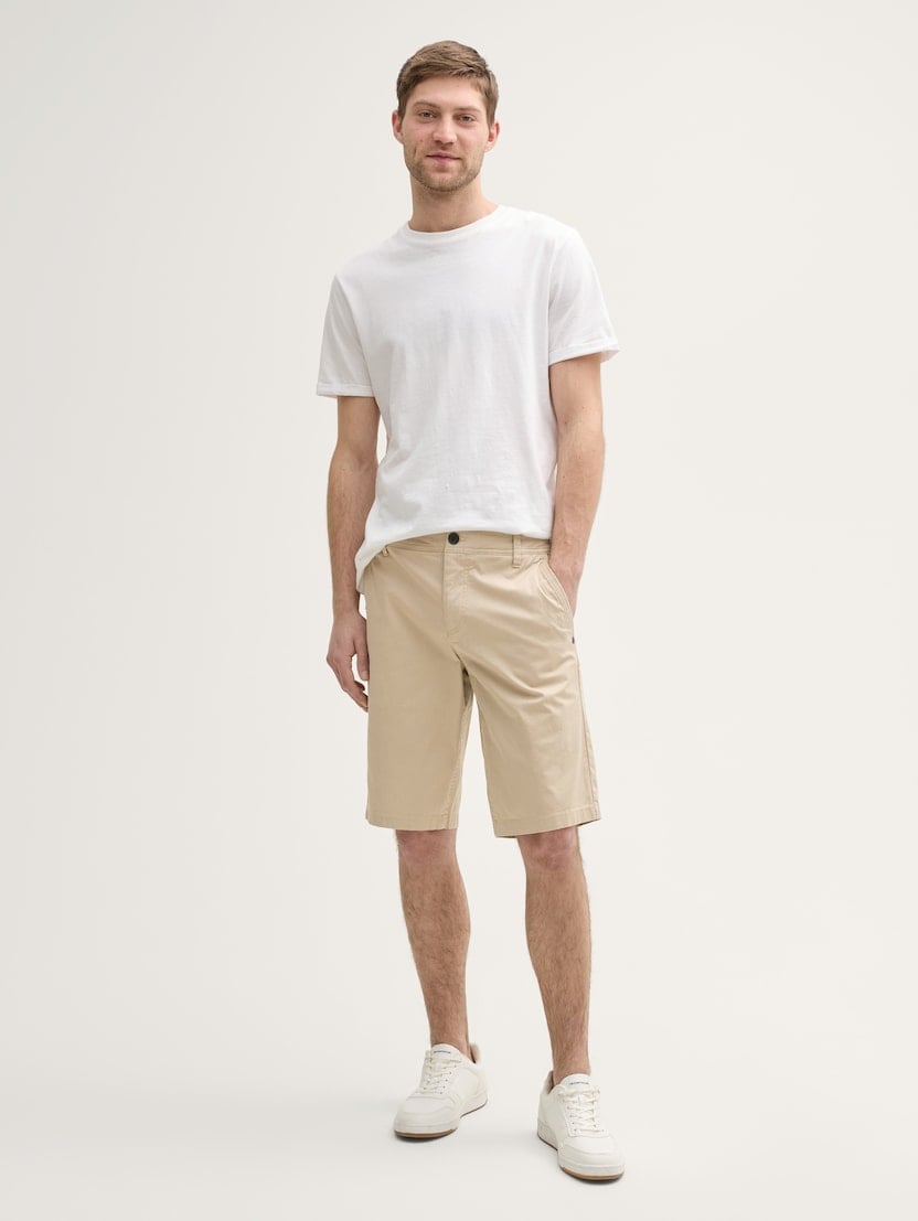 Pantaloni scurţi chino cu imprimeu minimalist - Bej_5740980
