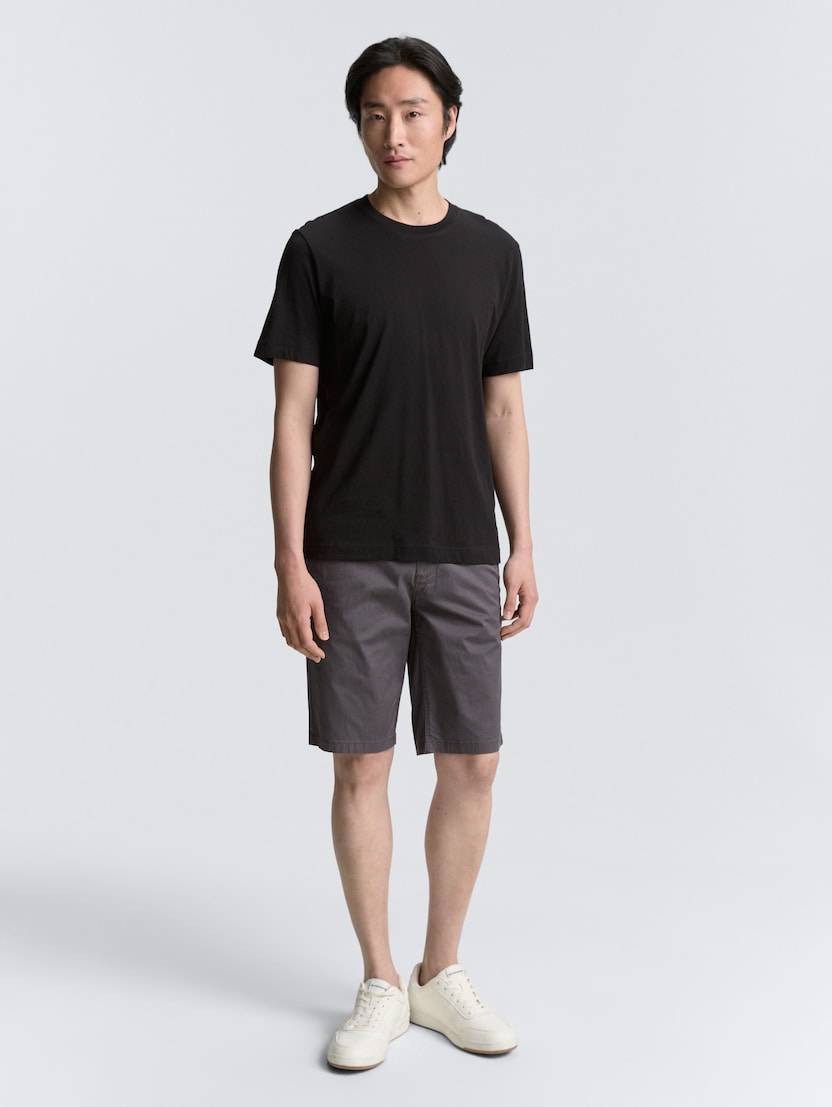 Pantaloni scurţi chino cu imprimeu minimalist - Gri-1044706-37217-16