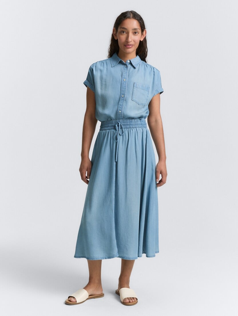 Fustă din Tencel - Albastru_6648921