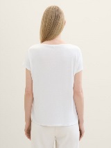 Tricou mix materiale - Alb_6032868