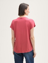 Tricou mix materiale - Roşu_2912915