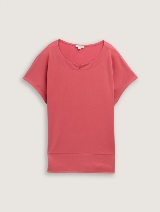 Tricou mix materiale - Roşu_2912915