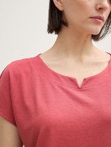 Tricou mix materiale - Roşu_2912915