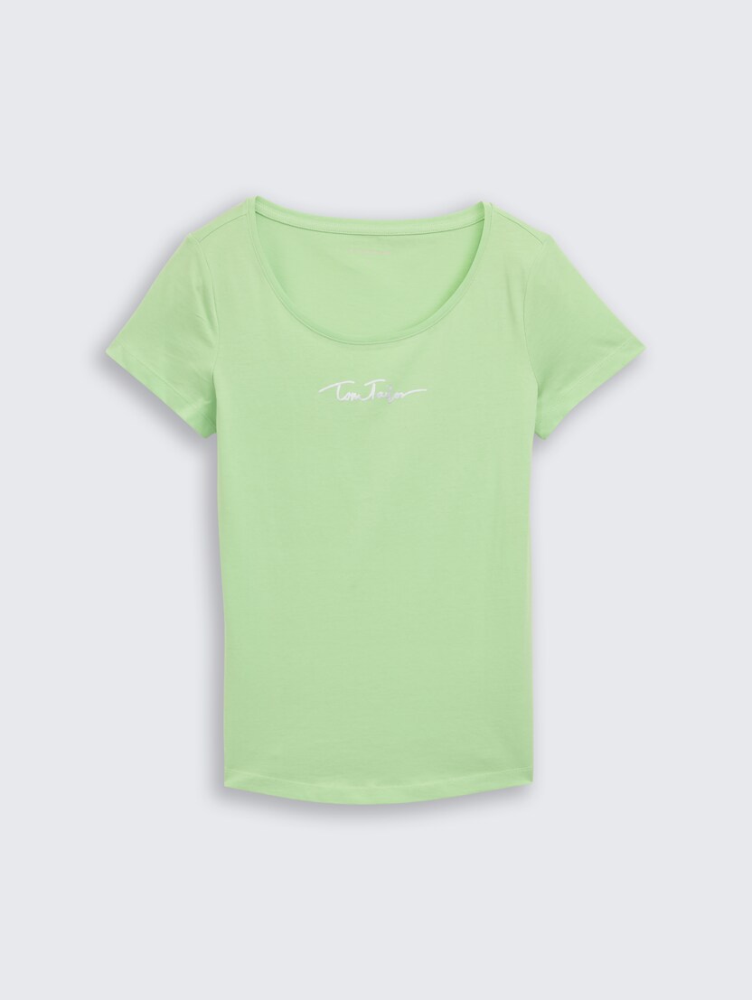 Tricou cu logo imprimat în folie - Verde_1702024