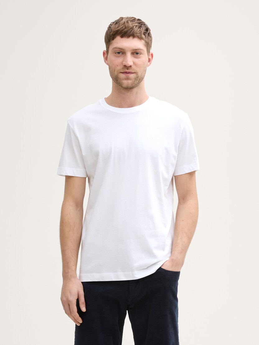 Tricou cu logo  mic - Alb