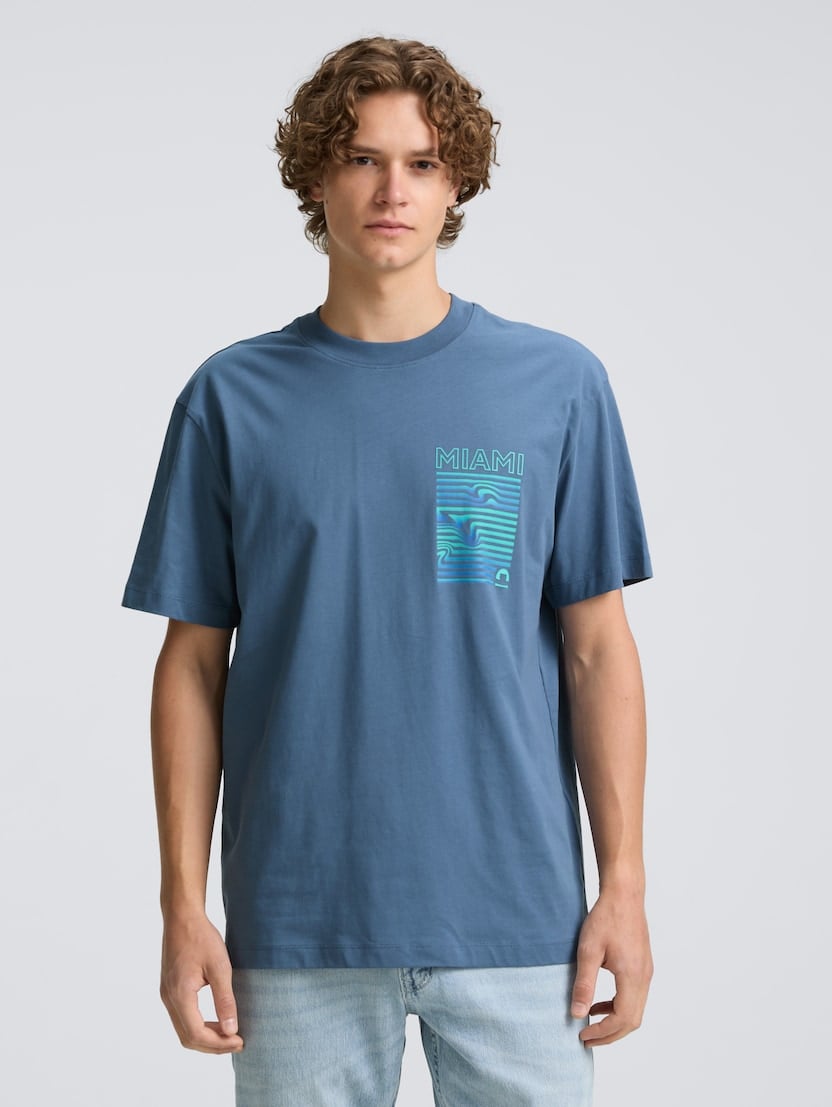 Majica s potiskom - Modra_6119039