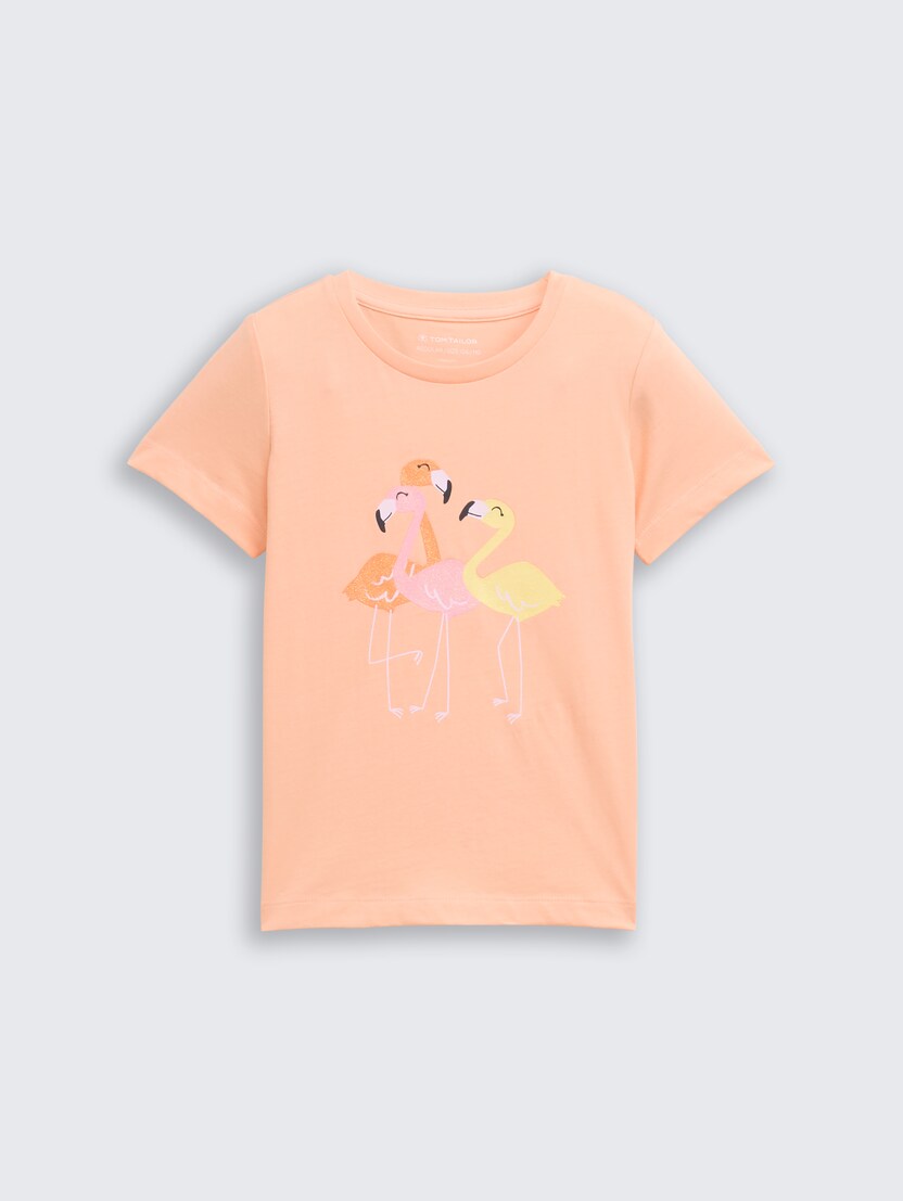 Tricou cu imprimeu - Portocaliu_516382