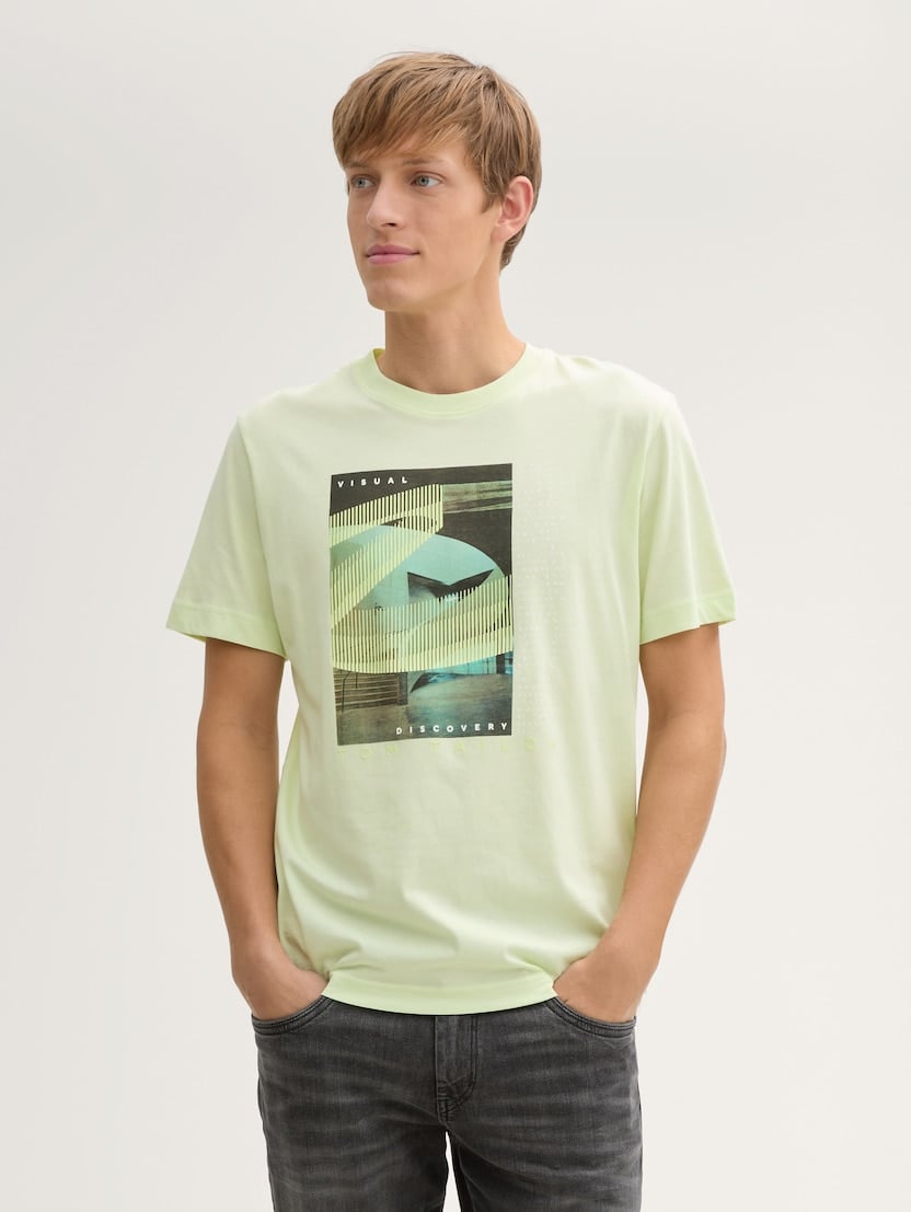  Tricou cu imprimeu - Galben-1045661-29078-16