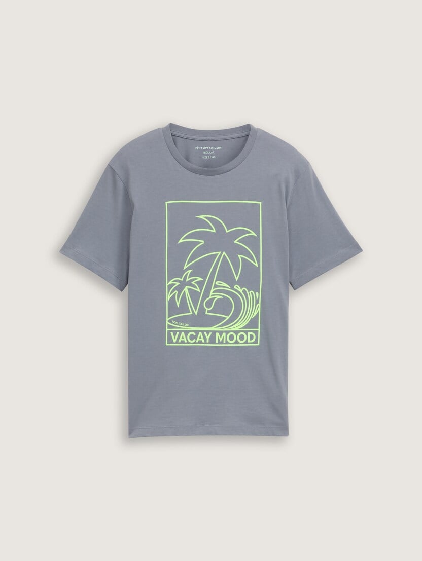 Tricou cu imprimeu - Gri-1046356-35295-16