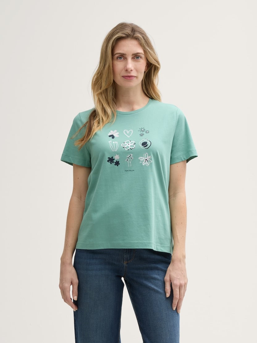 Tricou cu imprimeu - Verde-1045534-10978-16