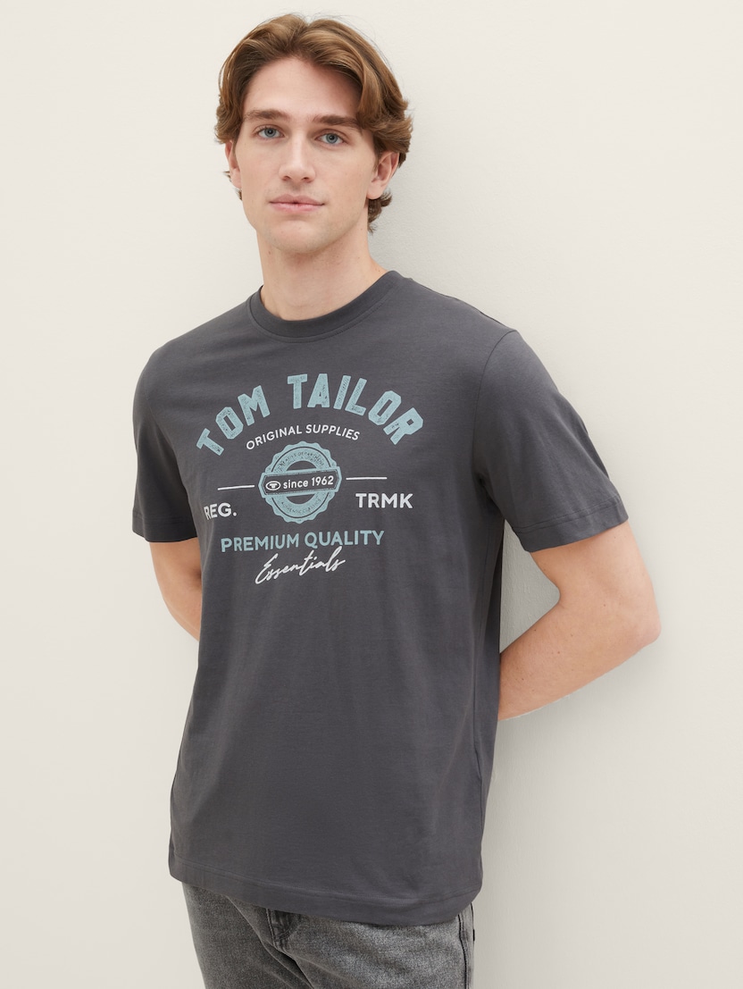  Tricou cu imprimeu logo - Gri-1037735-10899-16