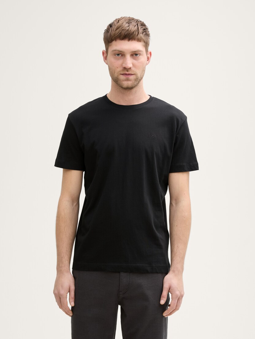 Tricou cu logo  mic - Negru_4425227