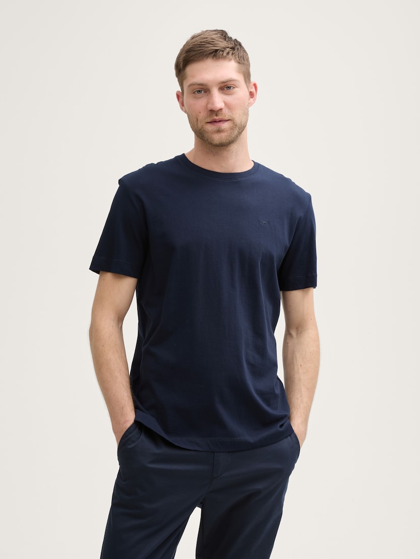 Tricou cu logo  mic - Albastru