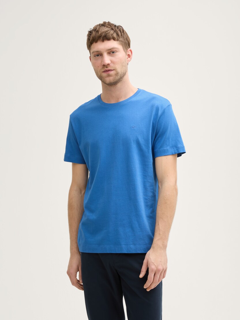 Tricou cu logo  mic - Albastru