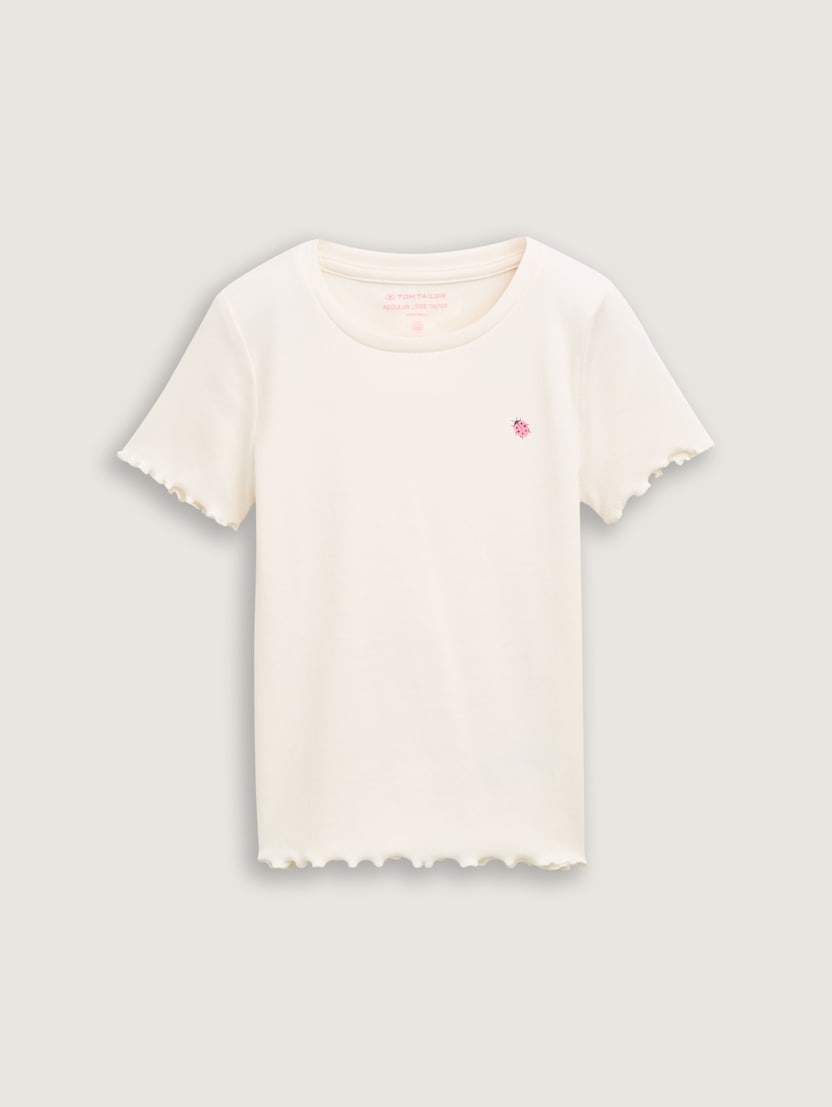 Tricou cu aspect reiat - Alb_2096766