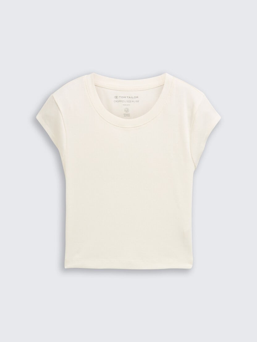 Tricou cu aspect reiat - Alb_8747327
