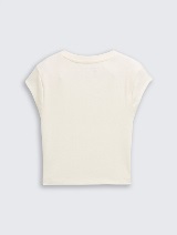 Tricou cu aspect reiat - Alb_8747327