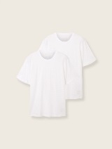 Tricou cu guler rotund, 2 buc./pachet - Alb_5690583