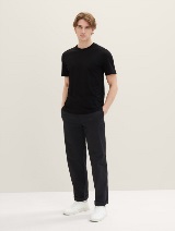 Tricou cu guler rotund, 2 buc./pachet - Negru_3609214
