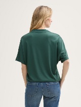 Tricou cu decolteu încreţit în V - Verde_9250563