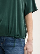 Tricou cu decolteu încreţit în V - Verde_9250563