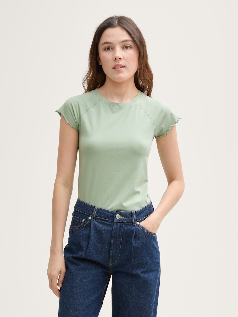 Tricou cu volane - Verde_4599952