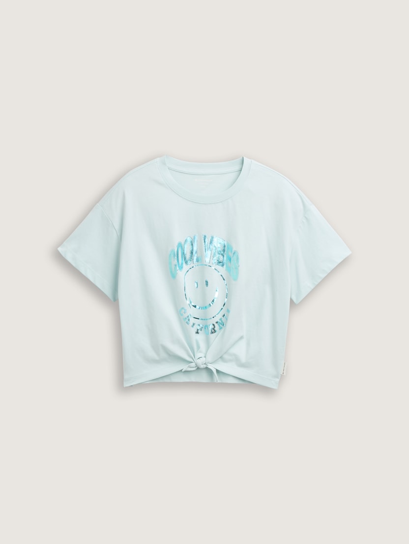 Tricou cu nod decorativ - Albastru_9568776