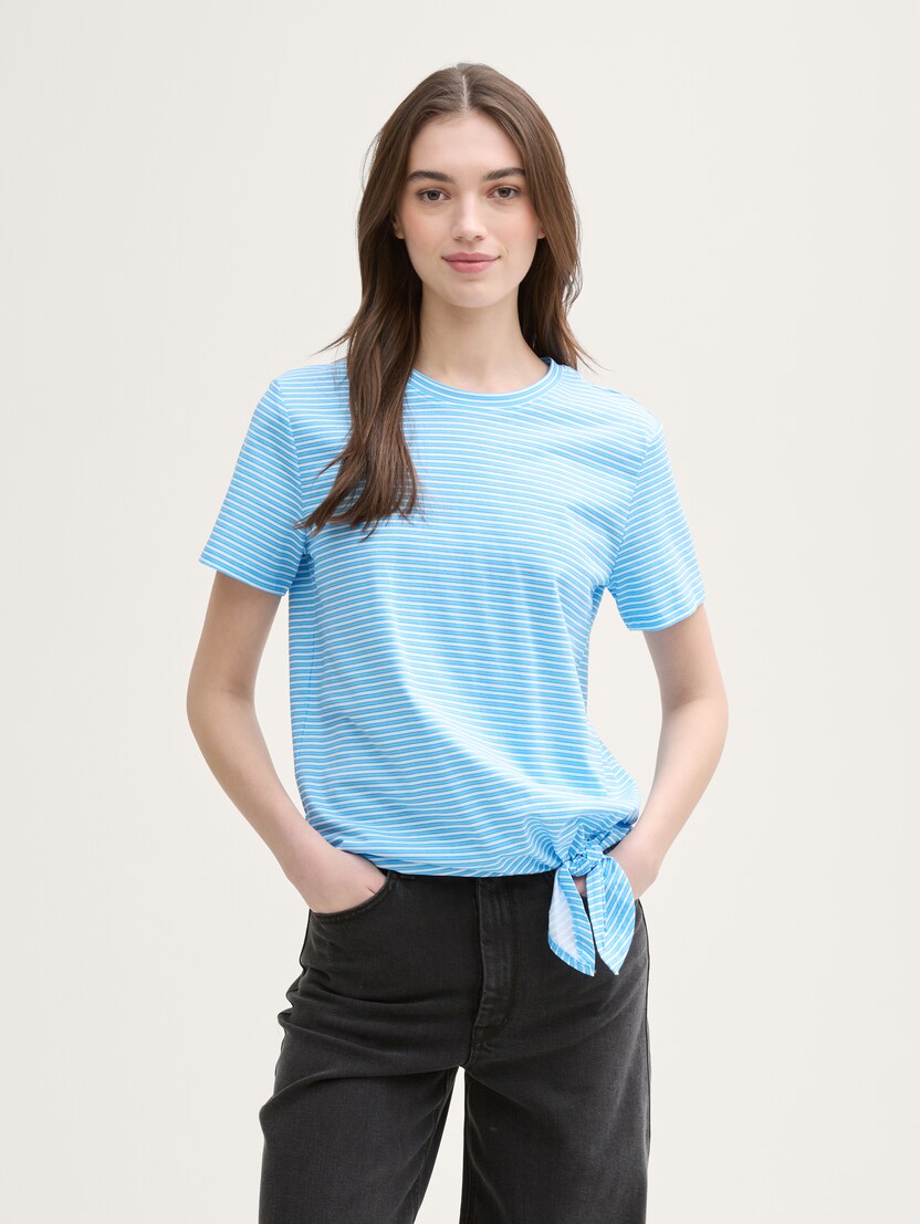 Tricou cu nod decorativ - Model/Mai multe culori_672883